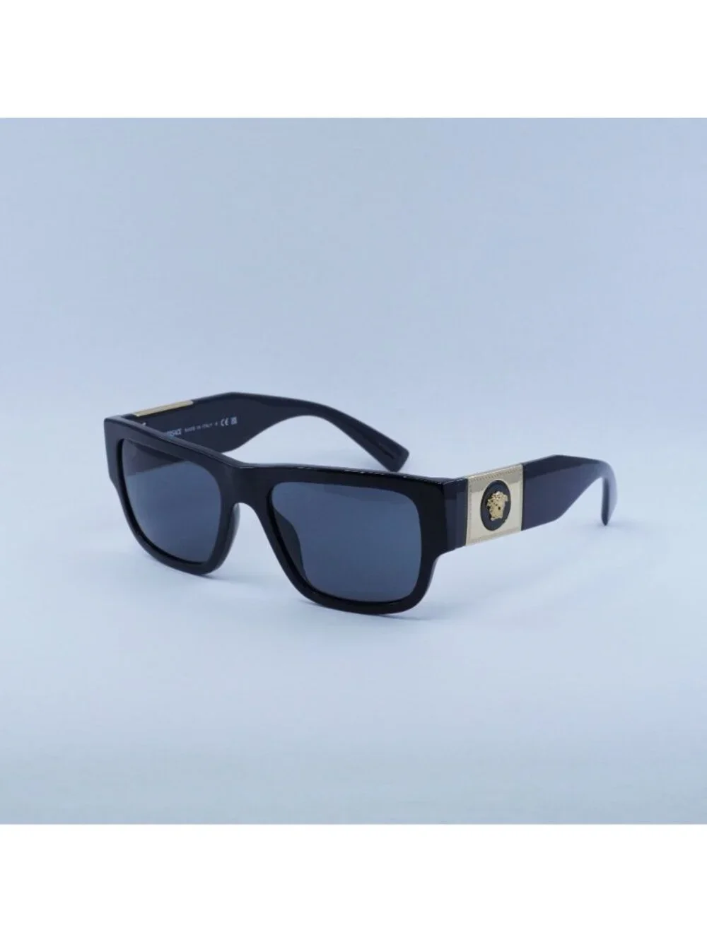Versace VE4406 GB1/87 Sunglasses Black Rectangle Frame, Grey Lenses